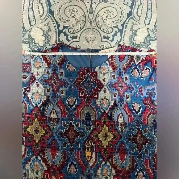 Harlow & Rose Dress Women’s Size Medium Smocked Modest Prairie Boho Peasant - Picture 10 of 12